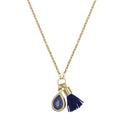 Johanna" Necklace Blue Lapis - Gold Brass