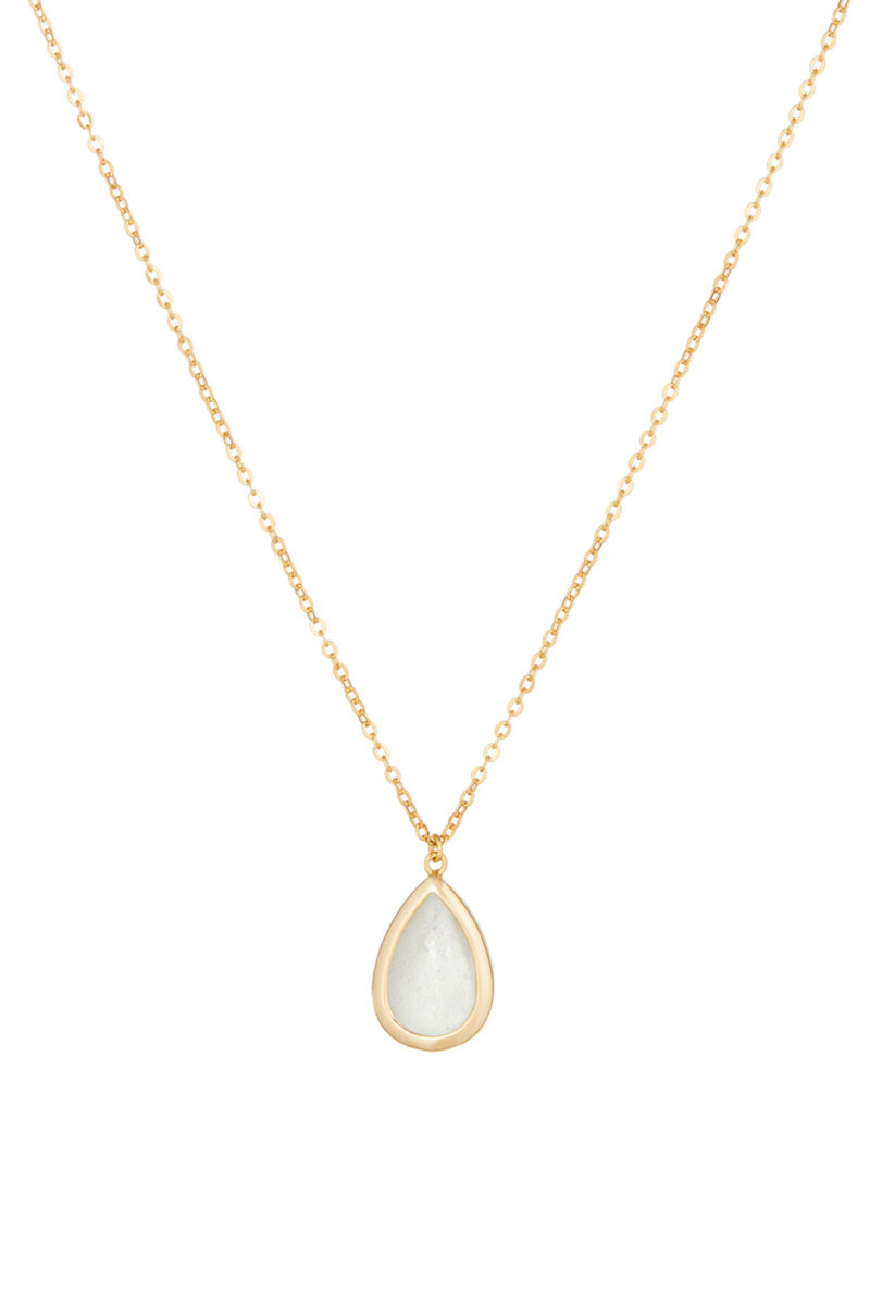 Lila" Crystal Necklace - Golden Brass