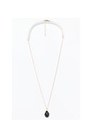 Louane" Black Onyx Necklace - Gold Brass