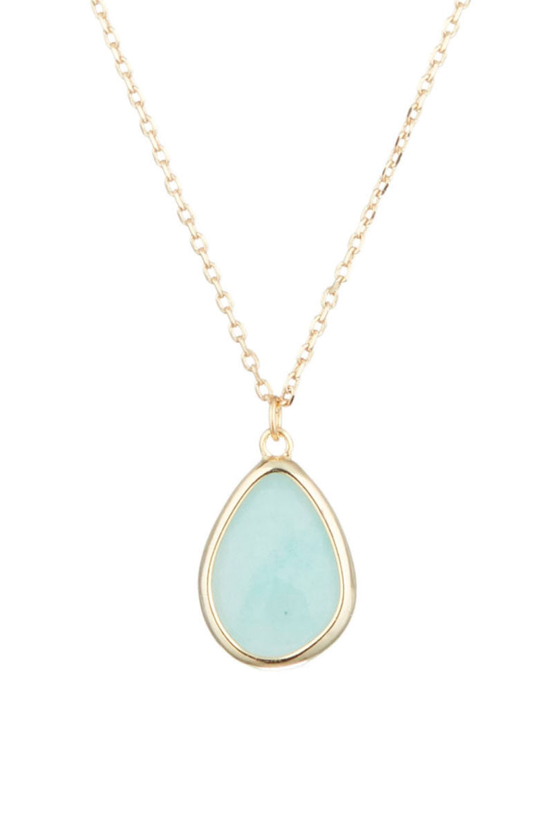 Collier "Louane" Amazonite Verte - Laiton Doré