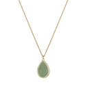 Louane" necklace Green aventurine - Gold brass