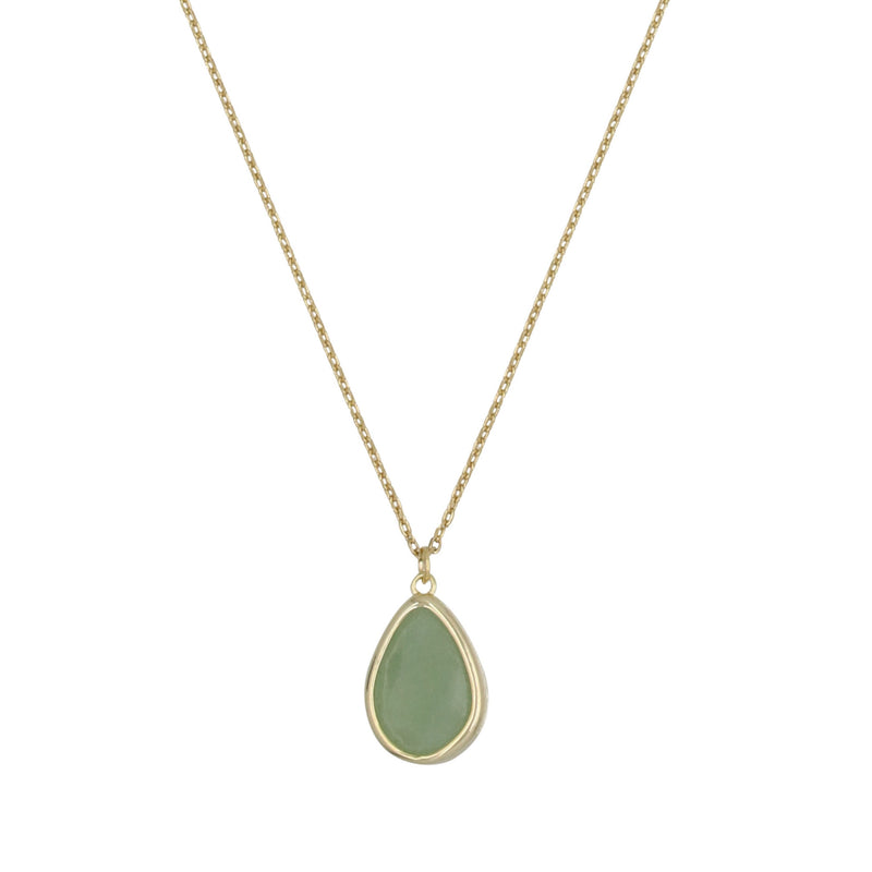 Louane" necklace Green aventurine - Gold brass