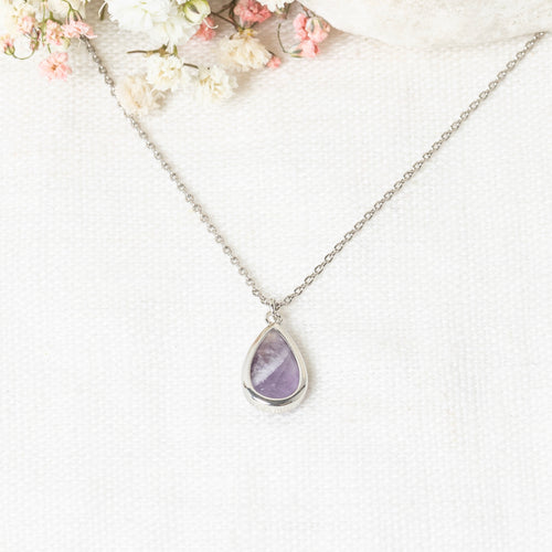 Necklace "Lora" Amethyst - Brass