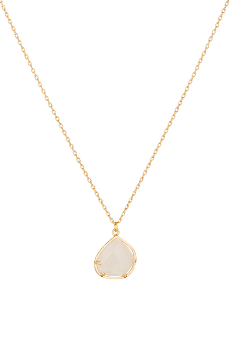 Collier "Charlie" Quartz Rose - Laiton Doré