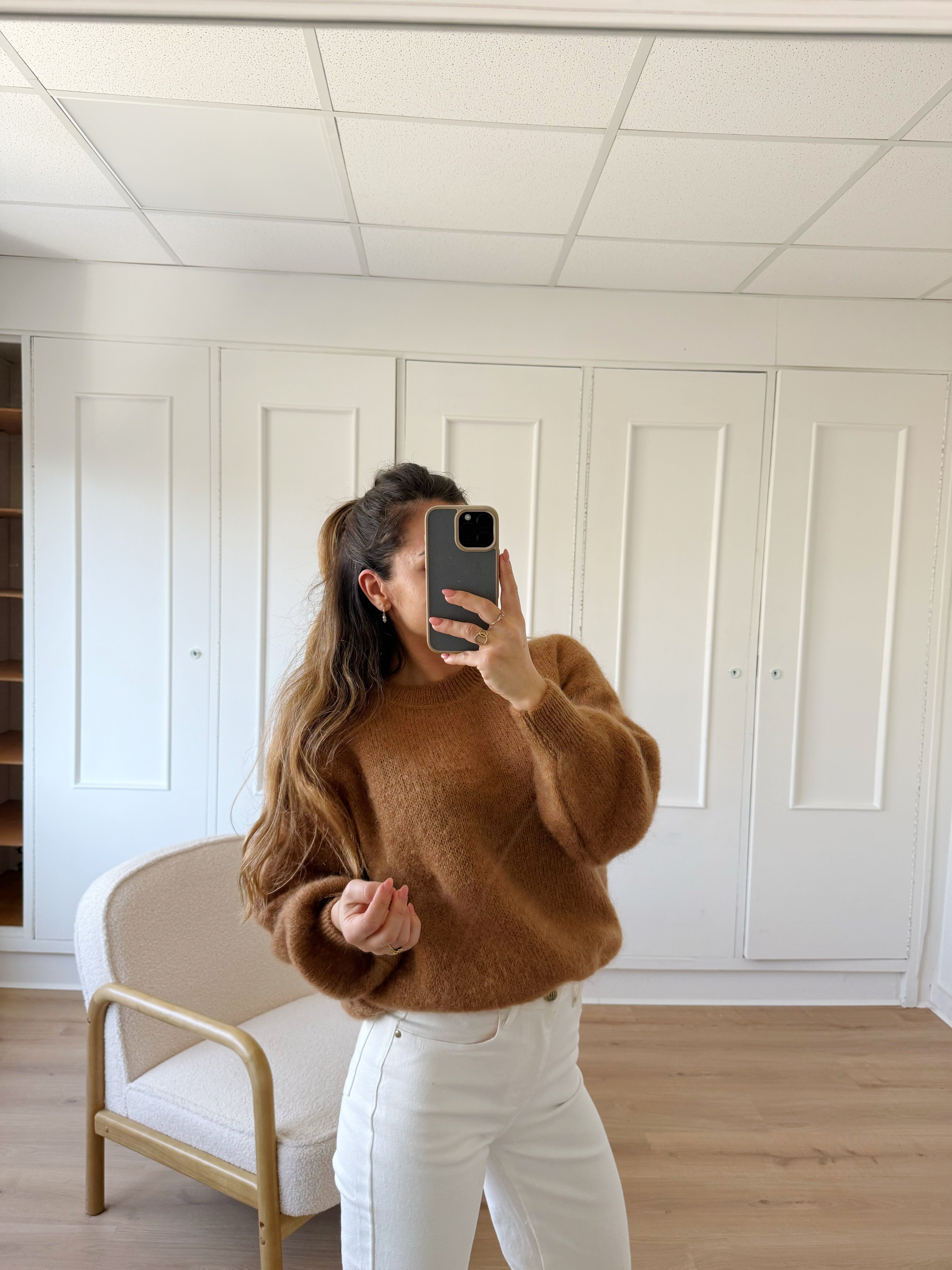 Maille en mohair et laine Gaia camel
