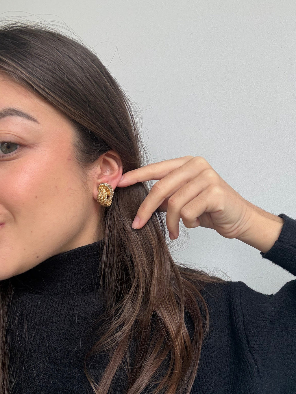 Vintage Christian Dior Earrings - Gold Twisted Knot