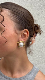 Squared Pearl earrings