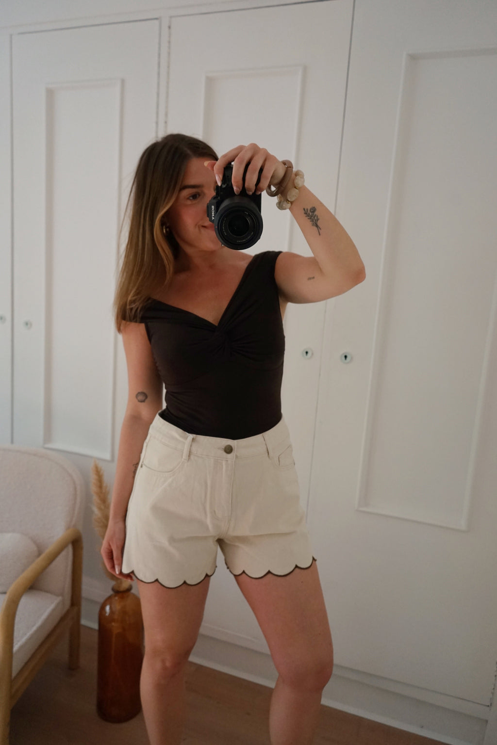 Short En Jean Fleur