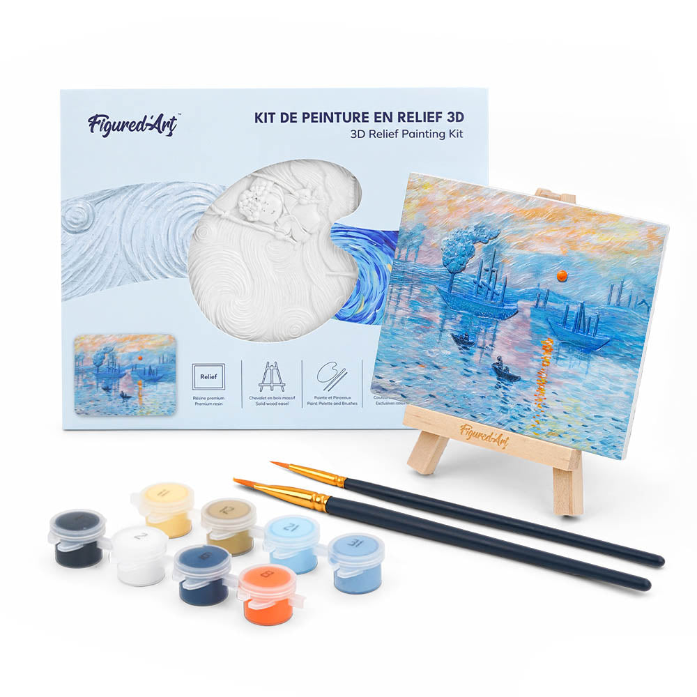 Kit De Peinture En Relief 3D - Impression, Soleil Levant, Monet