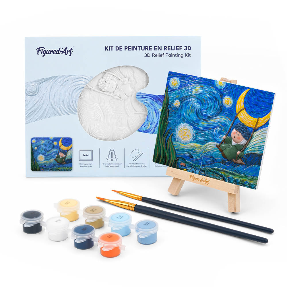 3D Relief Painting Kit - The Little Dreamer In The Starry Night