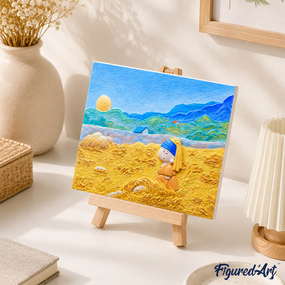 Kit De Peinture En Relief 3D - La Petite Perle Dans Les Champs Dorés