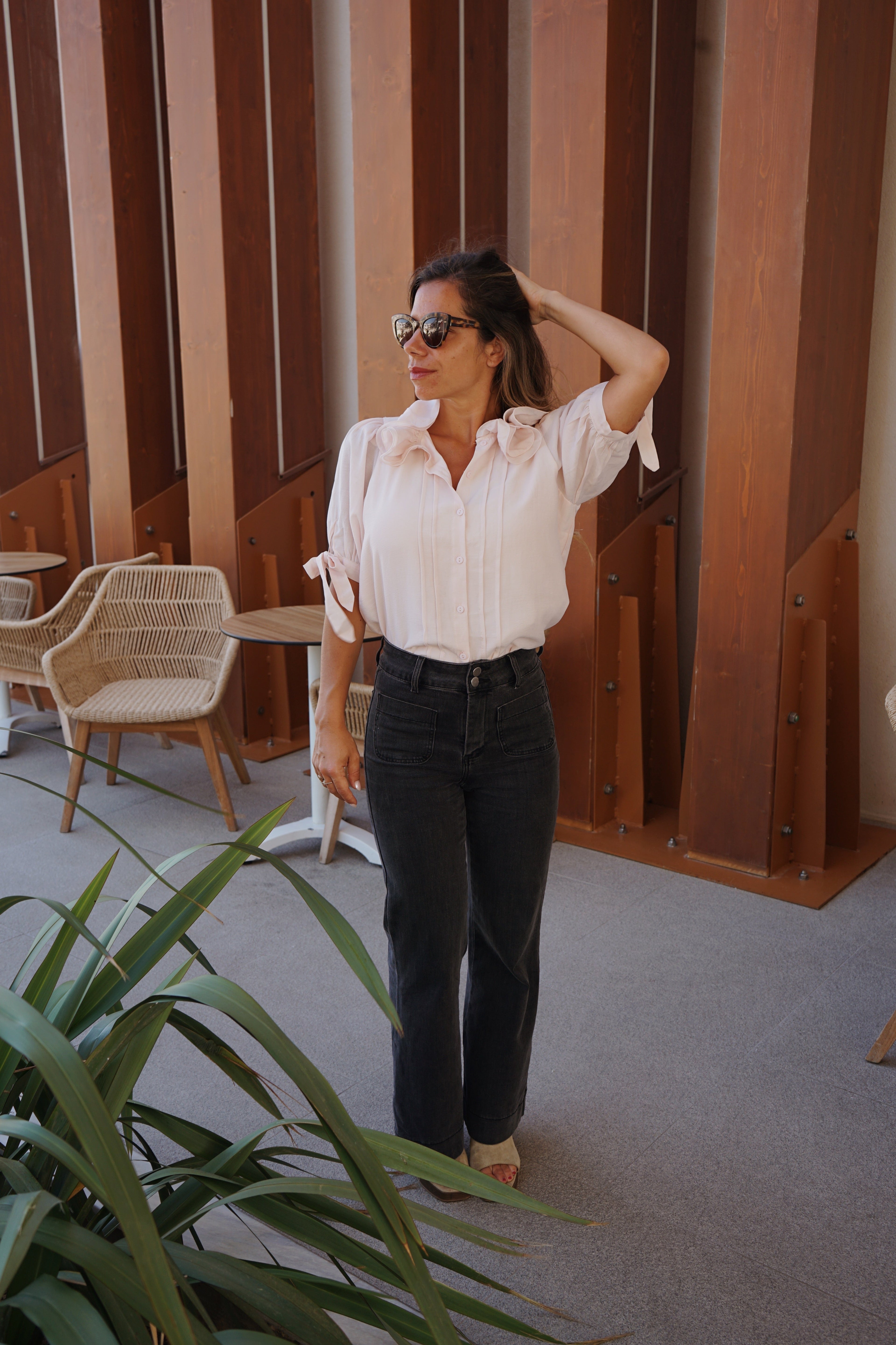 Mini Blouse Brune doux rose