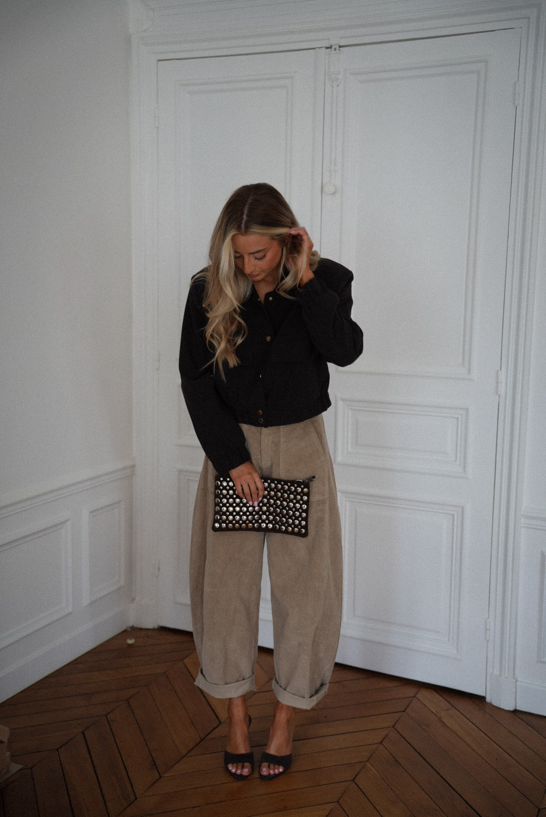 Pochette Cloutée Revan - Chocolat