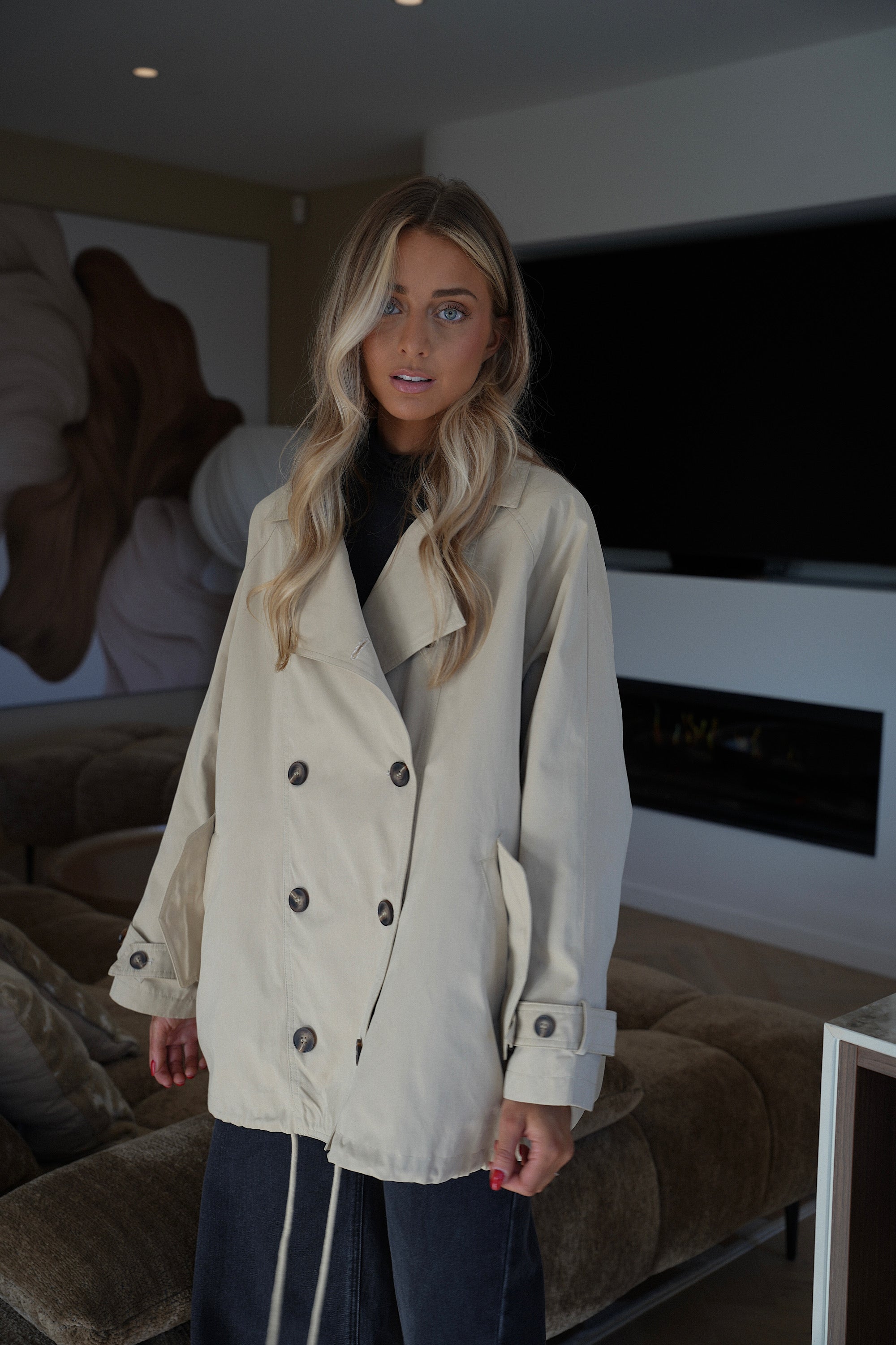 Diana Beige - Gabardina oversize