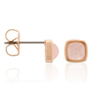 Rose Quartz - Gold Brass "Lina" Earrings