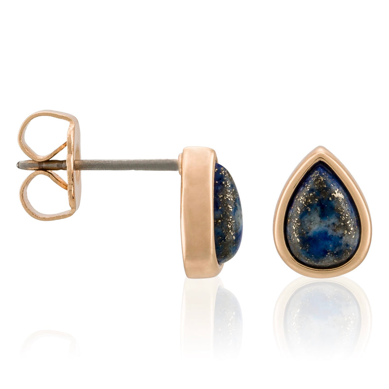 Earrings "Lola" Lapis - Golden Brass