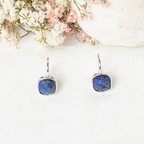 Ella" Earrings Lapis - Brass