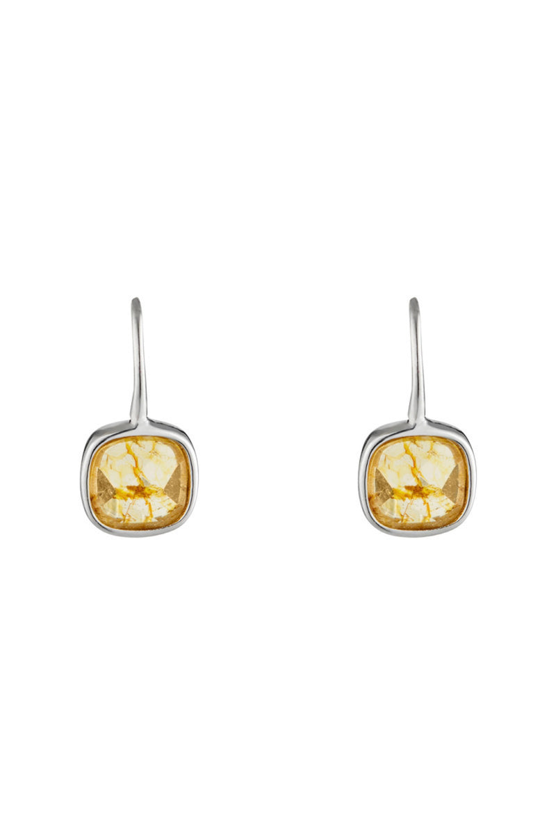 Boucles D'Oreilles "Ella" Topaze Jaune - Laiton