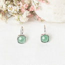 Ella" Earrings Green Aventurine - Brass