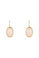 Lisa" Rose Quartz Earrings - Pink Brass