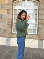 Prenda de punto de mohair y lana Gaia caqui