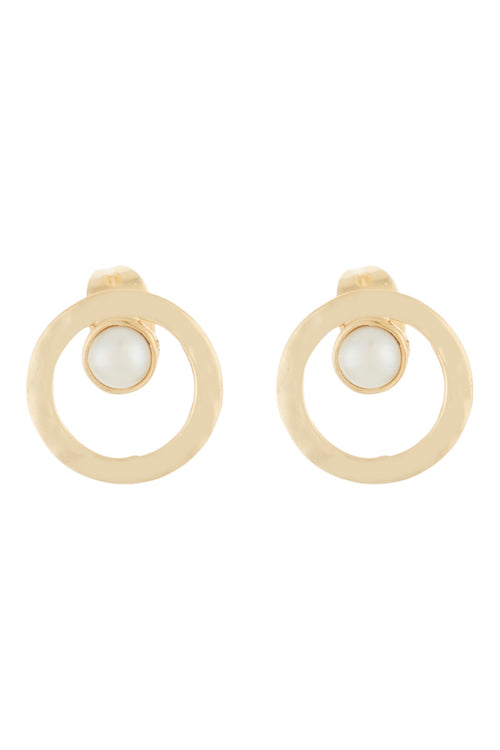 Josy' Pearl Earrings - Gold Brass