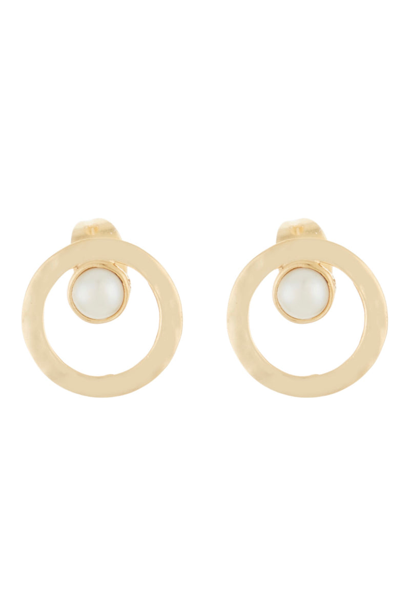 Josy' Pearl Earrings - Gold Brass