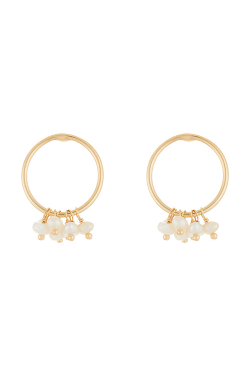 Nini' Pearl Earrings - Gold Brass