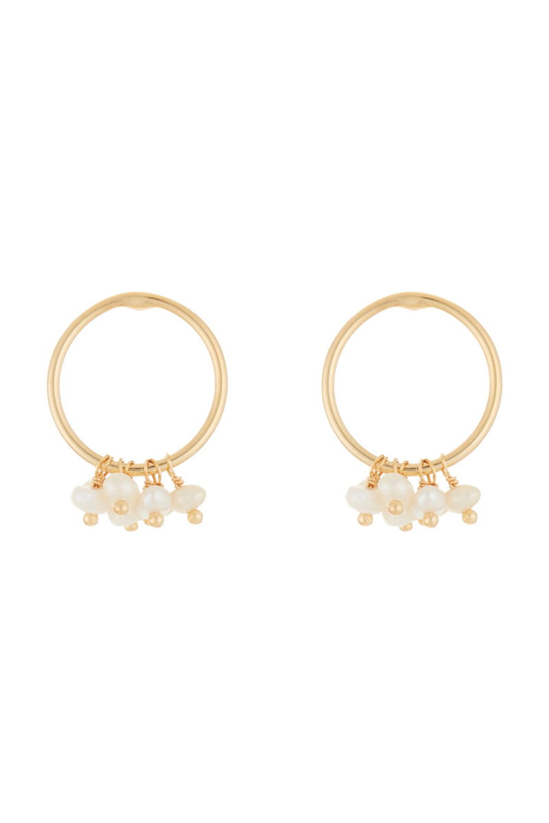 Nini' Pearl Earrings - Gold Brass