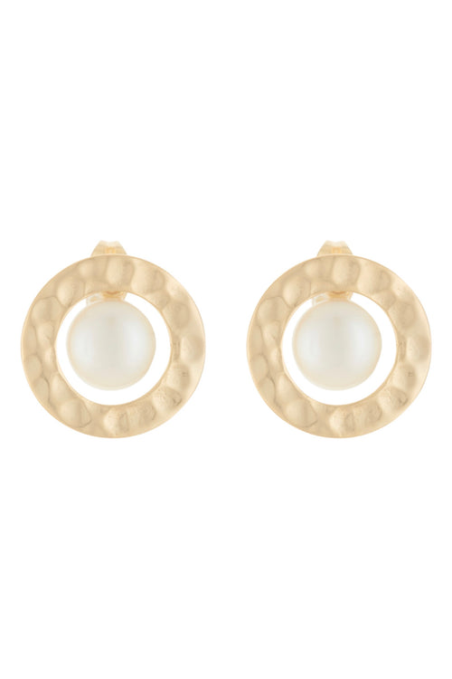 Hope' Pearl Earrings - Brass