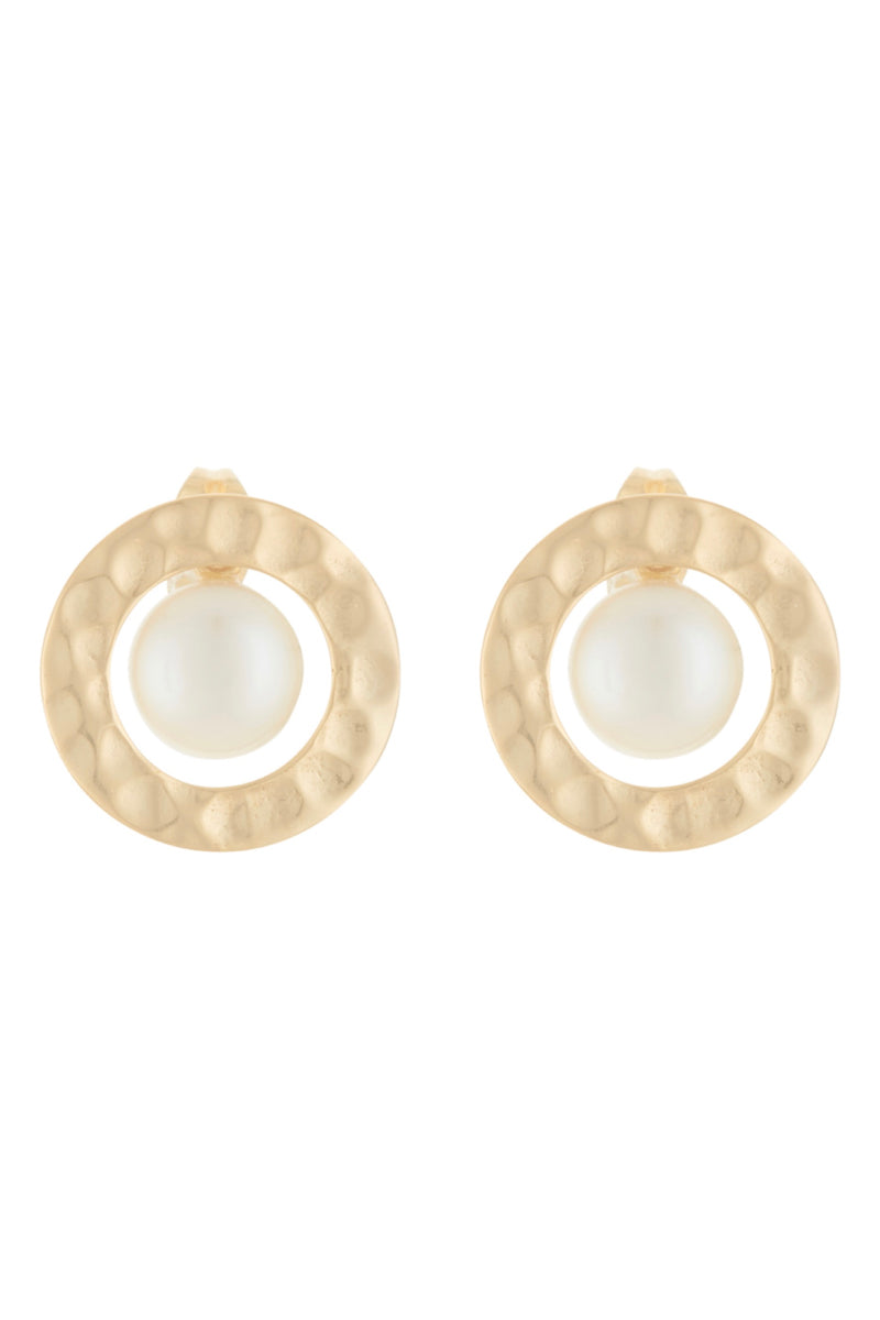 Hope' Pearl Earrings - Brass