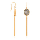 Salma" Earrings Labradorite - Golden Brass