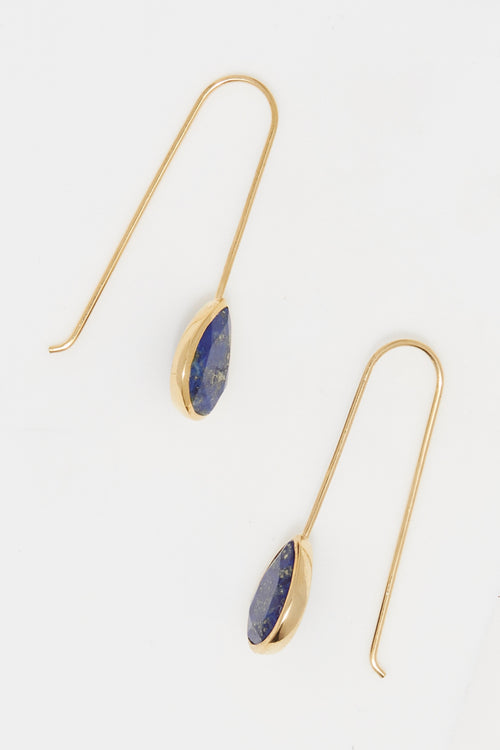 Rosalie" Earrings Lapis - Golden Brass