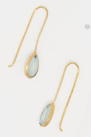 Boucles D'Oreilles "Rosalie" Aqua Chalcedony - Laiton Doré