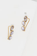 Boucles D'Oreilles "Vicky" Lolite - Laiton Doré