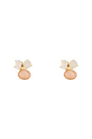 Maya" Earrings Chalcedony - Gold Brass