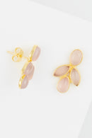 Boucles D'Oreilles Opale Rose - Laiton Doré