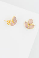 Boucles D'Oreilles Pink Chalcedony - Laiton Doré