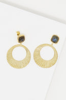 Lorène" Labradorite Earring - Golden Brass