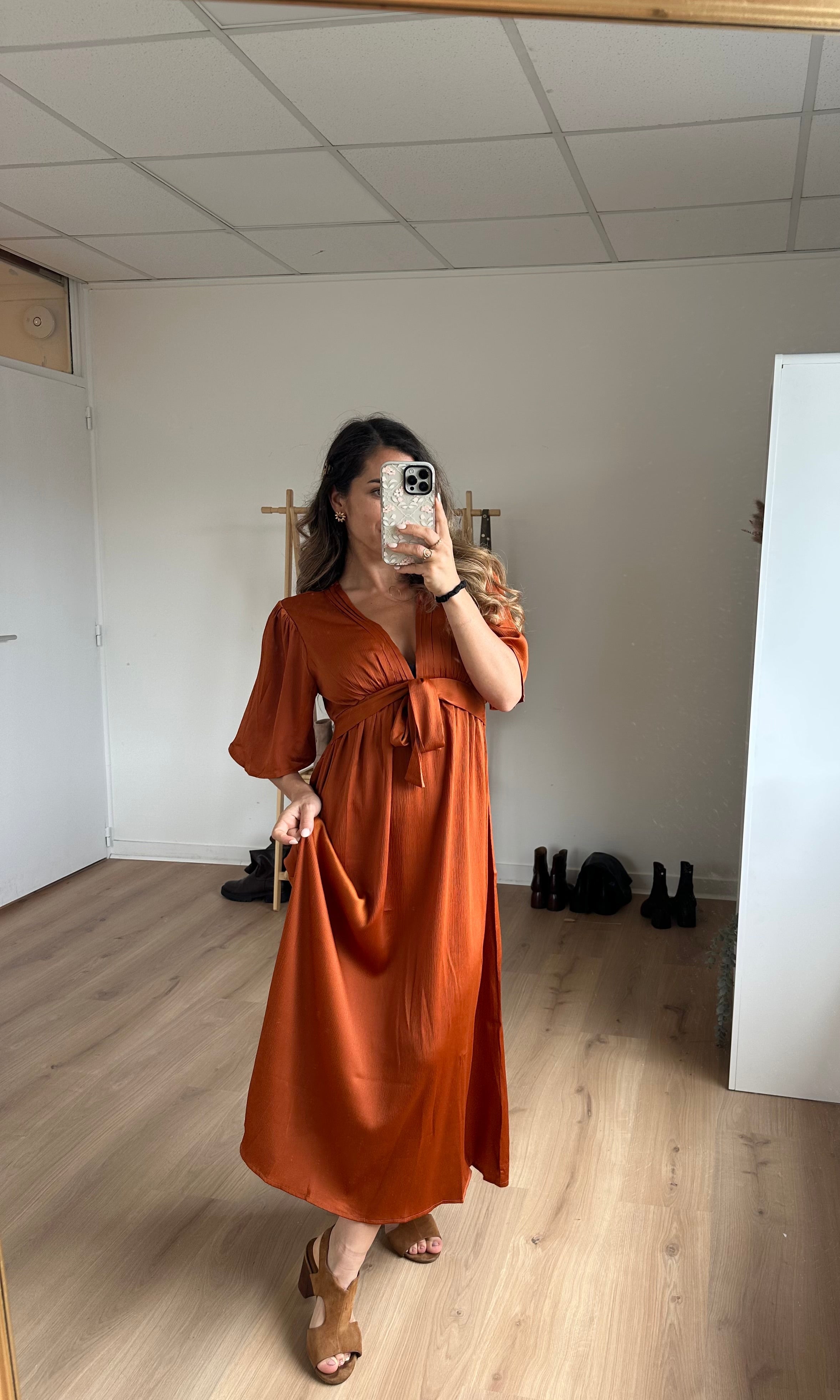 Vestido Largo Suzy Terracota