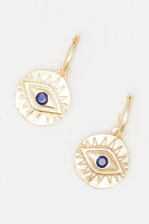 Raja" Earring Lapis - Golden Brass