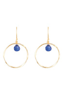 Boucle D'Oreilles "Véro" Lapis - Golden Brass