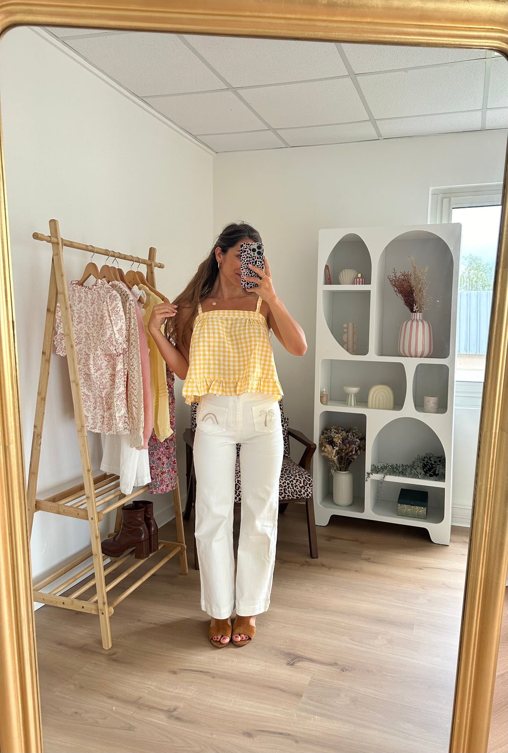 Top Callie Vichy Jaune