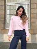 Lola baby pink cardigan with lace collar
