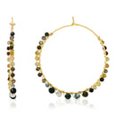 Boucles D'Oreilles "Malis" Agate Multicolore - Gold Brass