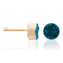 Noémie" Drusy Blue Earrings - Gold Brass