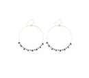 Boucles D'Oreilles "Roberta" Jade Bleue - Laiton Doré