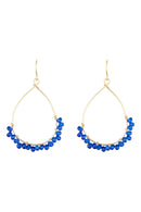 Claudia" Earrings Blue Jade - Gold Brass