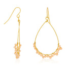 Boucles D'Oreilles "Claudia" Jade Beige - Laiton Doré