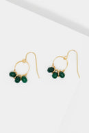 Boucles D'Oreilles "Suzi" Jade Vert - Laiton Doré